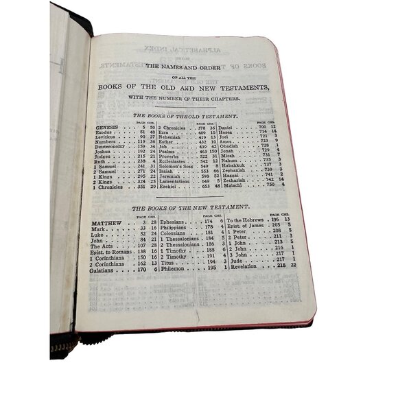 Vintage KJV Bible 1950 Zippered Red Letter Concordance Leather 1950s - Picture 4 of 8